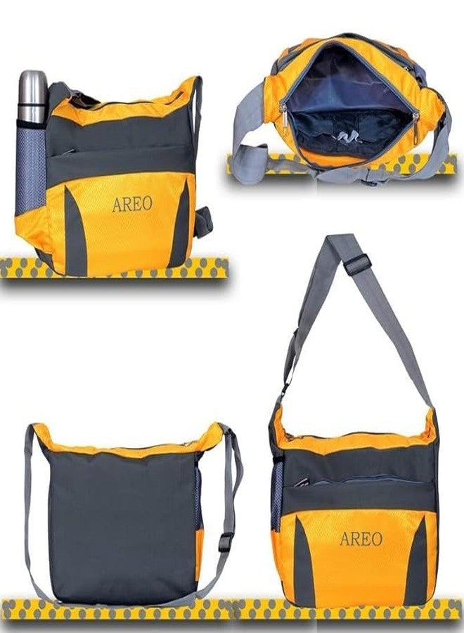 Areo- Travel Office Business Messenger Shoulder Bag for Men & Women, Sturdy messanger for collage, messanger bag made of Polyester for Adults,Men and Women (Pack of 1) Yellow - Image 5